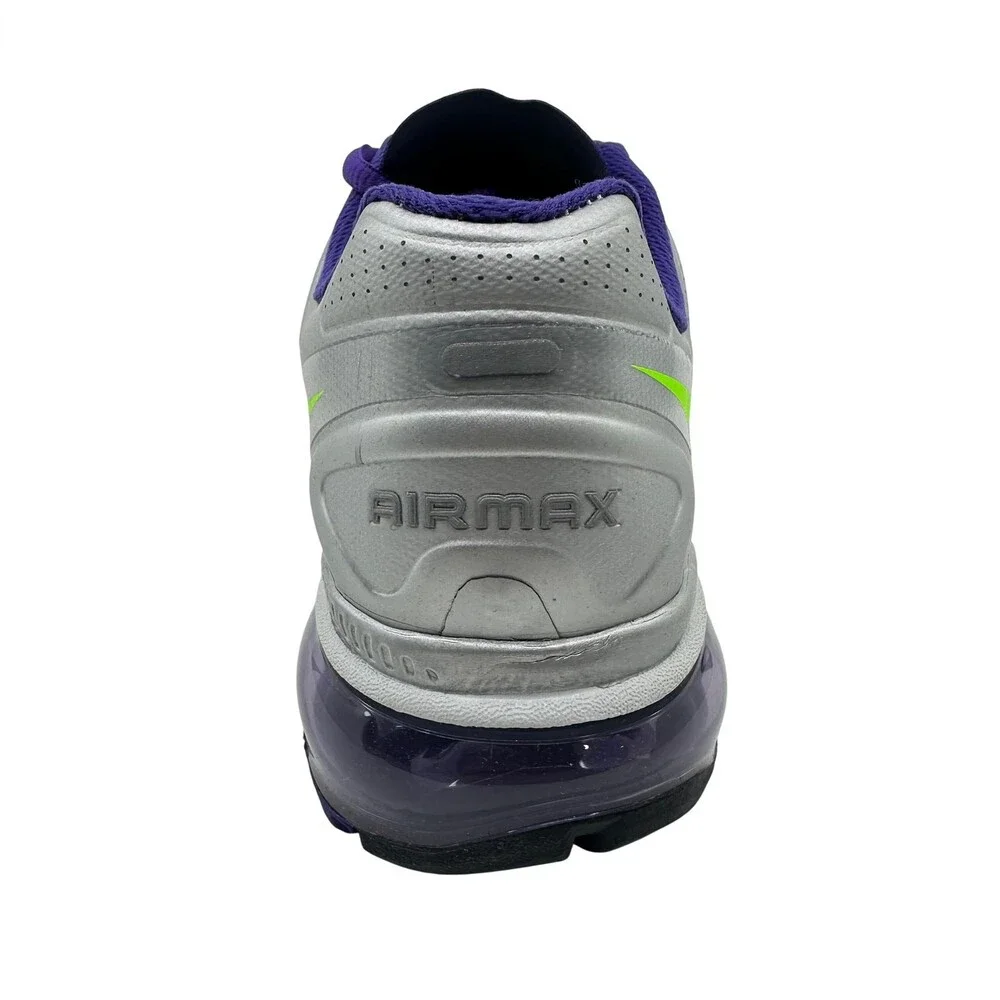 Nike Air Max+ 2012 Metallic Silver Green Purple Womens Size 6.5 Sneaker